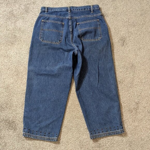 Vintage BILL BLASS Blue Denim High Rise Straight Leg Crop Jeans /Capris; Size 10 - Picture 2 of 4